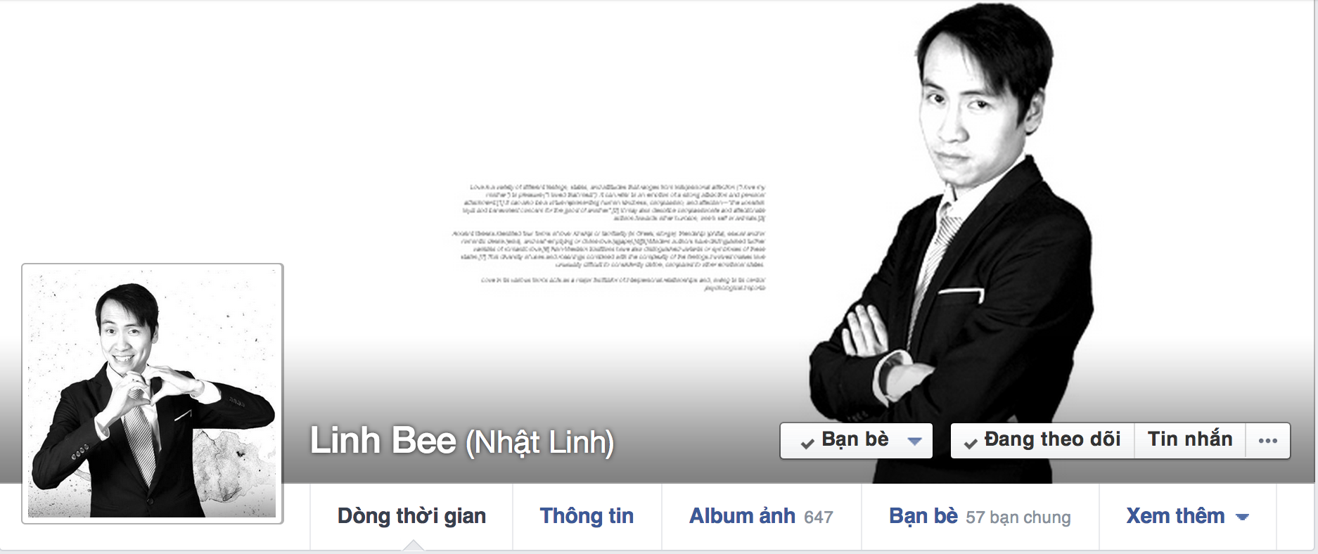 
	
	Linh Bee (nhà sản xuất series liveshow Young Music) tưởng nhớ đàn anh bằng hình đại diện và cover trên trang cá nhân